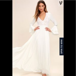 Enchanted Evening White Lace Maxi Dress